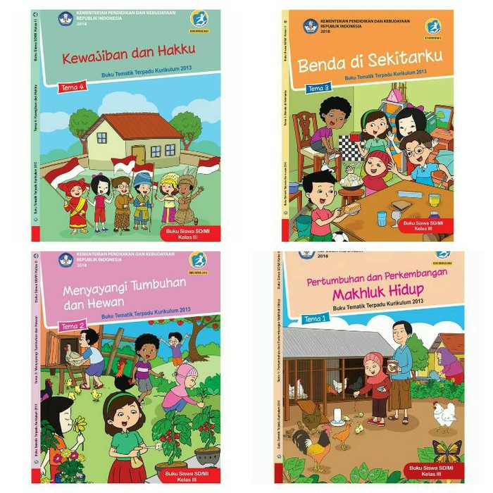 Jual BUKU TEMATIK SD KELAS 3 TEMA 1,2,3,4 SEMESTER 1 | Shopee Indonesia