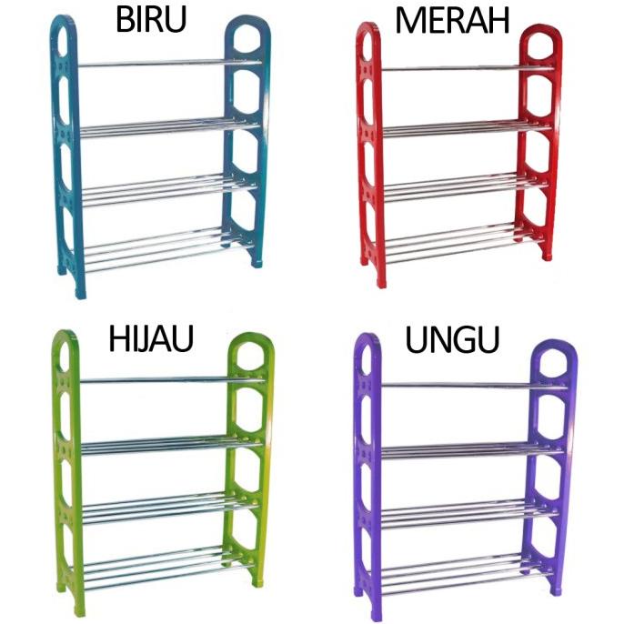 Jual Rak Sepatu Sandal Aluminium Plastik Tingkat Shoes Rack Warna