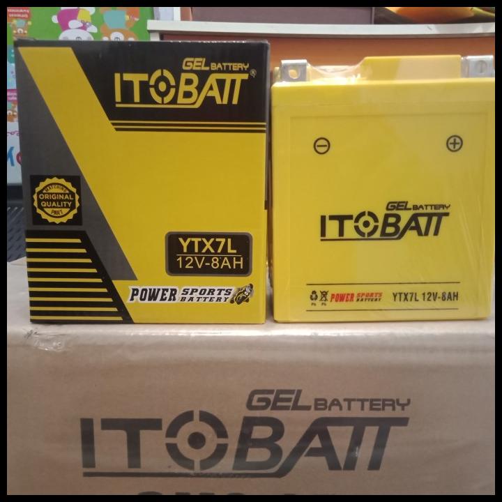 Jual Aki Motor Vespa Primavera Itobatt Ytx7L 12V 8Ah Aki Gel Kering