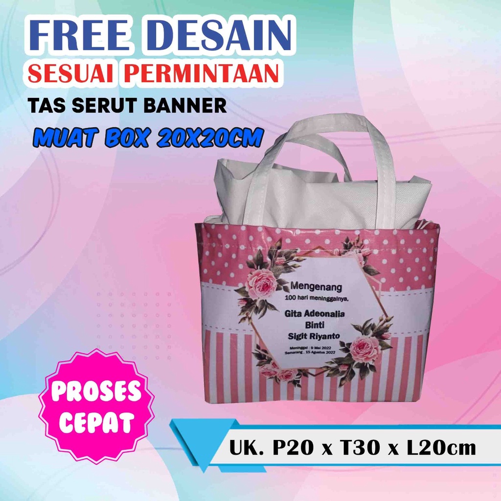 Jual TAS KIRIM DOA / TAS BERKAT CUSTOM / TAS MENGENANG MUAT BOX 20X20