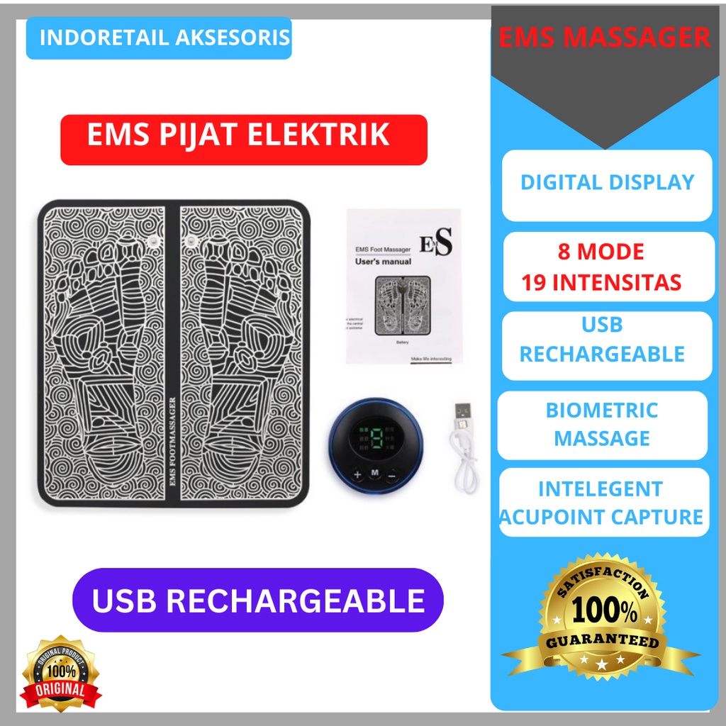 Jual Full Feature Ems Foot Massager Pad Alat Pijat Kaki Akupuntur Elektrik Shopee Indonesia 9416