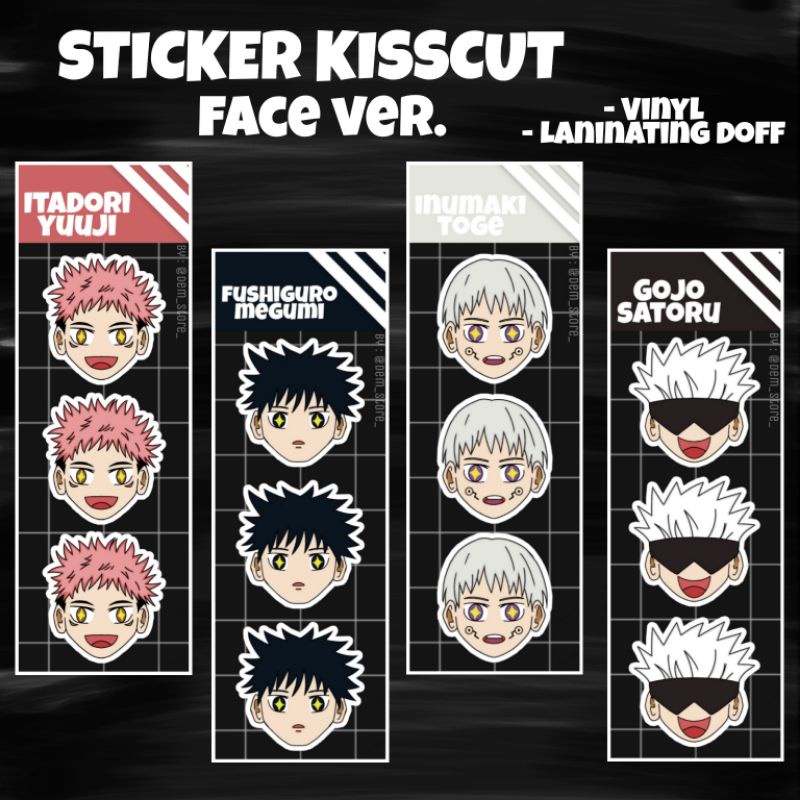 Jual Sticker Jujutsu Kaisen Face Ver. by dem_store_ | Shopee Indonesia