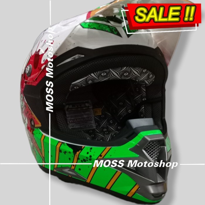 Jual Helm Trail KYT Cross Over Fc Replica White/Green Original Product