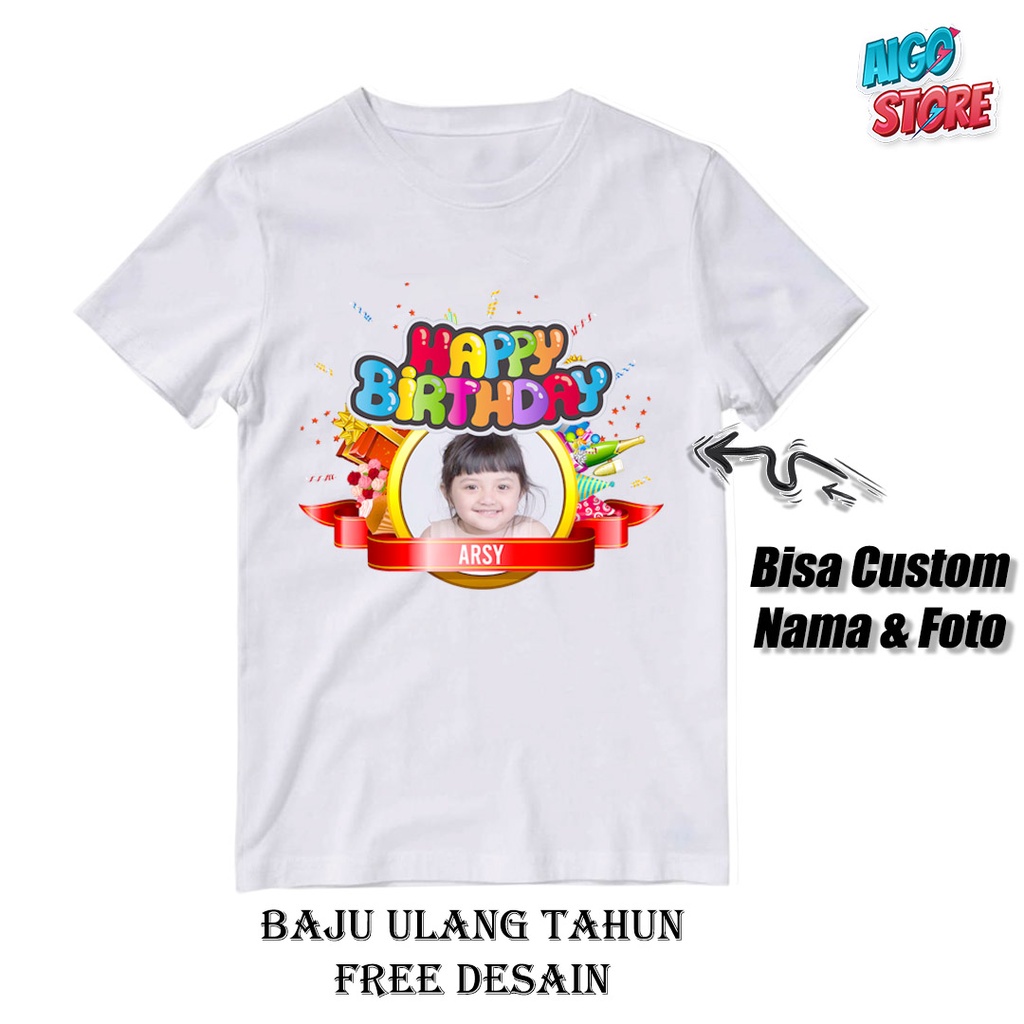 Jual [Free Desain] Baju Ulang Tahun Custom Kaos Ulang tahun Anak Free