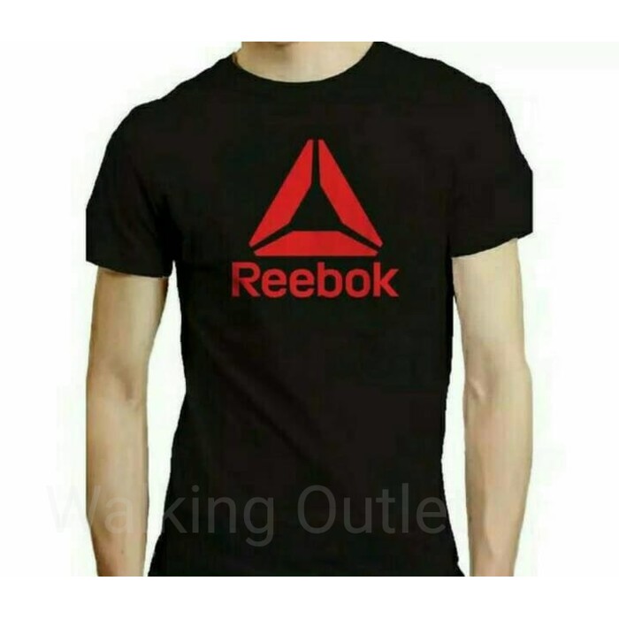 Jual Kaos Baju Hitam Combed 30S Distro REEBOK LOGO MERAH SEGITIGA Besar ...