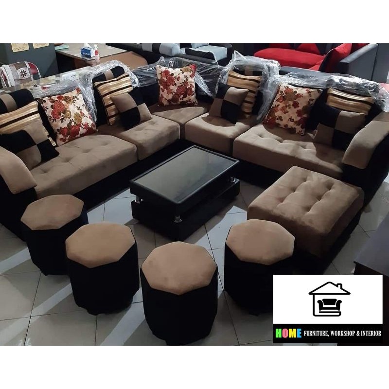 Jual Sofa Beranak (kombinasi Kulit Dan Beludru Halus) | Shopee Indonesia