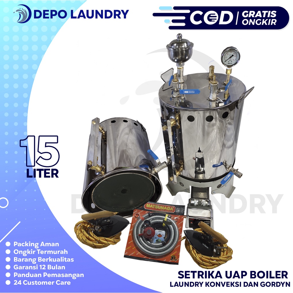 Jual GRATIS ONGKIR Setrika Uap Gas Konveksi dan Laundry 15 liter ...