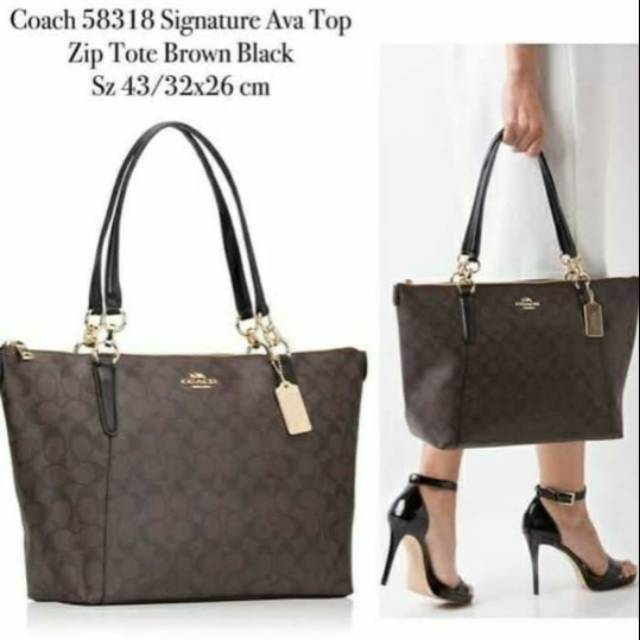 Coach ava tote on sale size