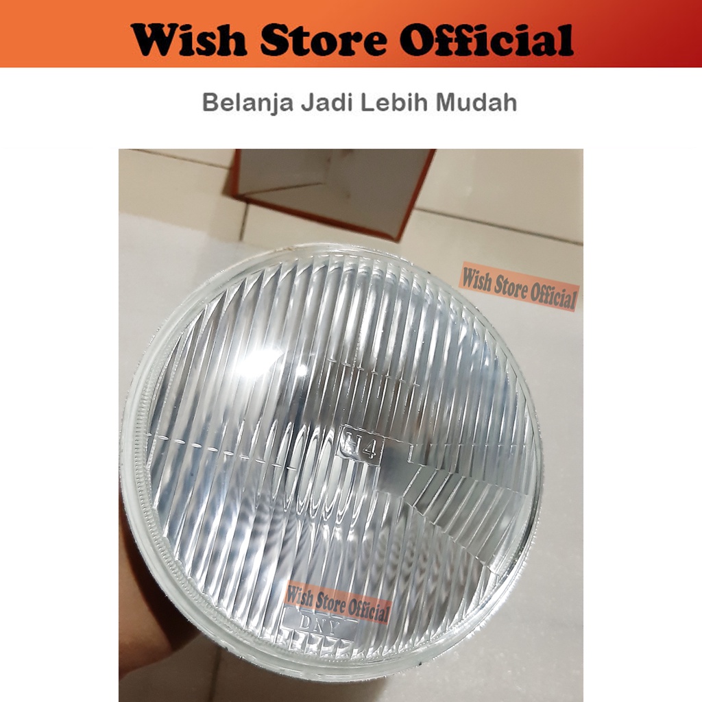 Jual HEADLAMP LAMPU BESAR DEPAN HEAD LAMP UTAMA Universal Mobil Motor BULAT 7" inch Standart DNY