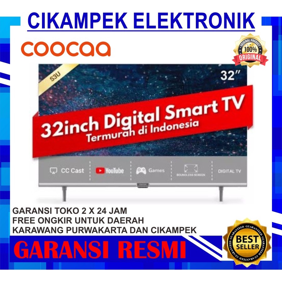 Jual Tv Led Coocaa 32s3u Bezelless Smart Tv Digital 32 Inch Coocaa