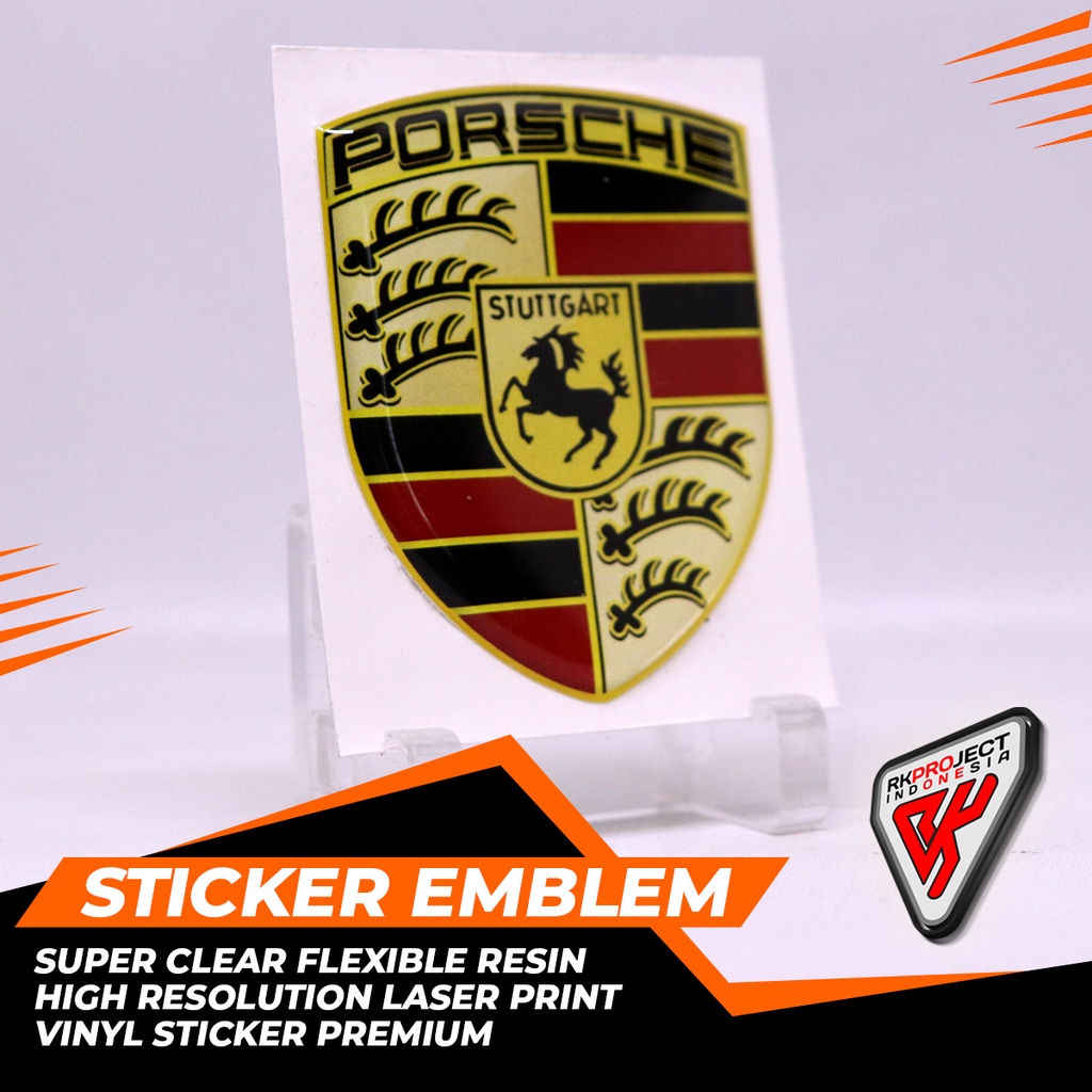 Jual STIKER TIMBUL EMBLEM STICKER RESIN LENTUR PORSCHE | Shopee Indonesia