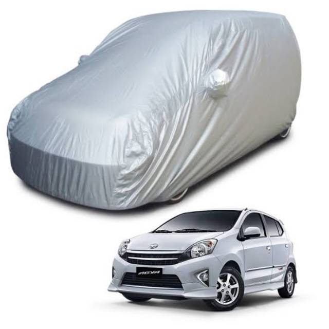 Sarung Agya Ayla Body Cover Mobil Toyota Agya Sarung Cover Mobil All New Agya Polyester Silver