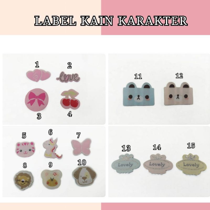 Jual Label Kain Karakter (BISA SETRIKA) | Shopee Indonesia