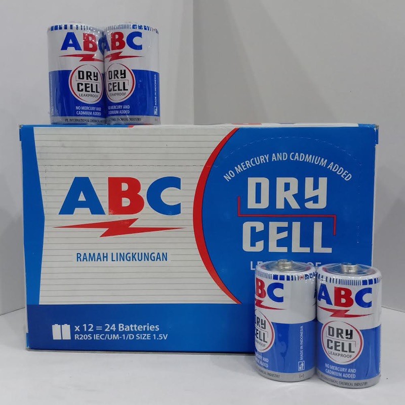 Jual 1 Box Baterai Abc Biru Besar R 20 R20 Isi 12 Pak X 2 Pcs Total