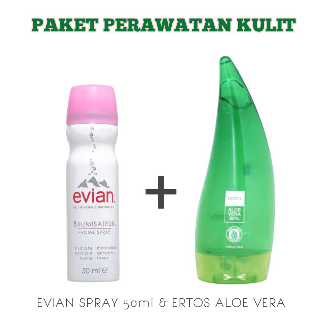 Jual PERAWATAN PELEMBAB KULIT WAJAH DAN TUBUH ERTOS ALOE VERA & EVIAN ...