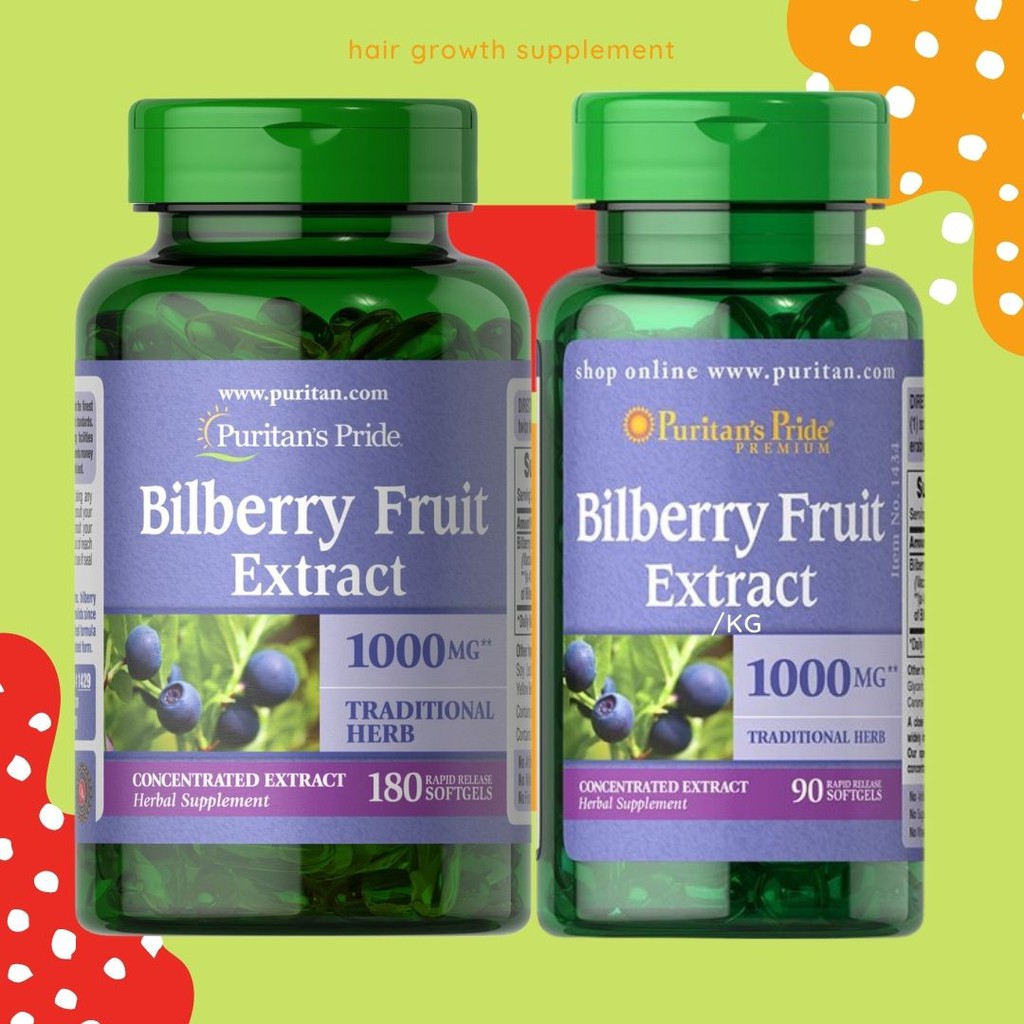 Jual Puritan's Pride Bilberry 41 Extract 1000mg Kesehatan MataARSIPKAN Shopee Indonesia