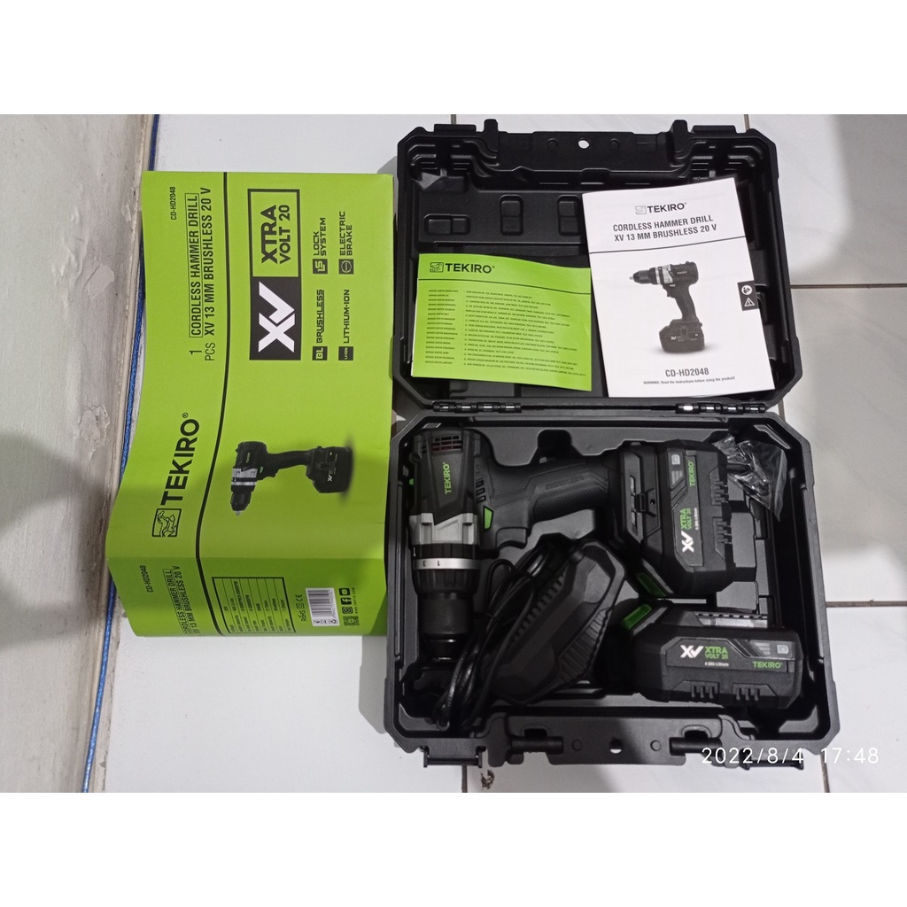 Jual Tekiro Cd Hd Cordless Hammer Drill Cv Mm Brushless V Garansi Tahun Shopee