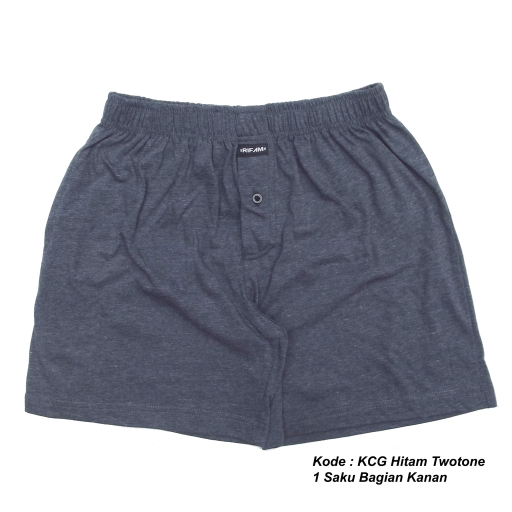 Jual CELANA PENDEK BOXER PRIA WANITA KATUN POLOS RIFAM MODEL KANCING ...