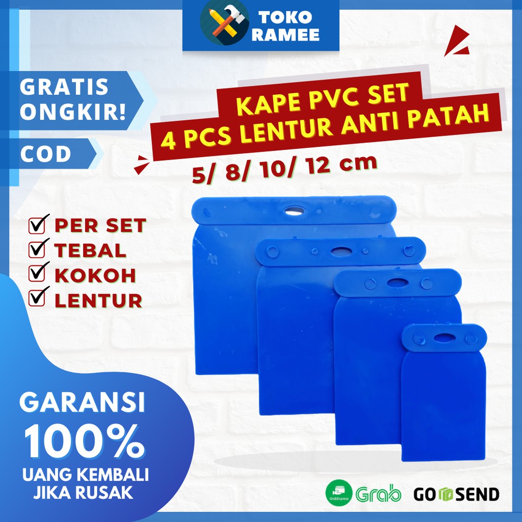 Jual [4 PCS] Kape Kapi Scrapper Skrap Sekrap Dempul Tembok Kompon ...