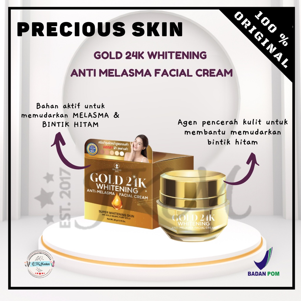 Jual Precious Skin Gold 24k Whitening Anti Melasma Facial Cream 24k