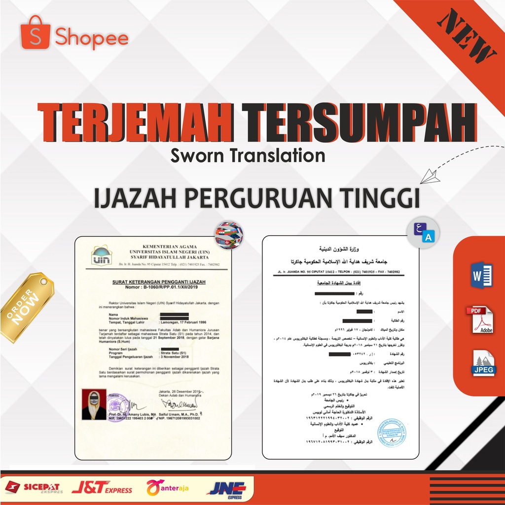 Jual JASA TERJEMAH Ijazah S1 Bahasa Indonesia Arab (Tersumpah & Non ...