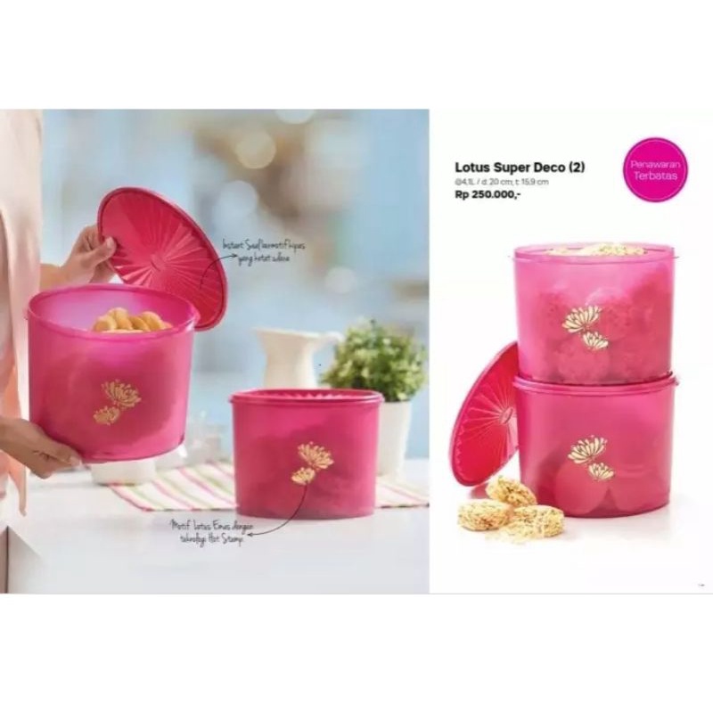 Jual super deco lotus tupperware / deco lotus tupperware/ toples lotus