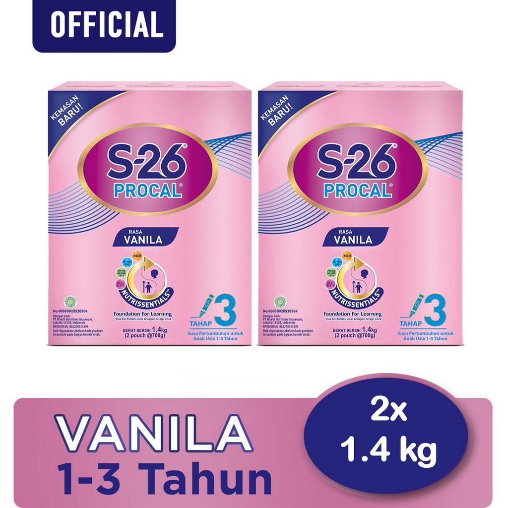 Jual S-26 Procal Susu Bubuk Anak Tahap 3 Vanila 1400 gr x 2 | Shopee ...