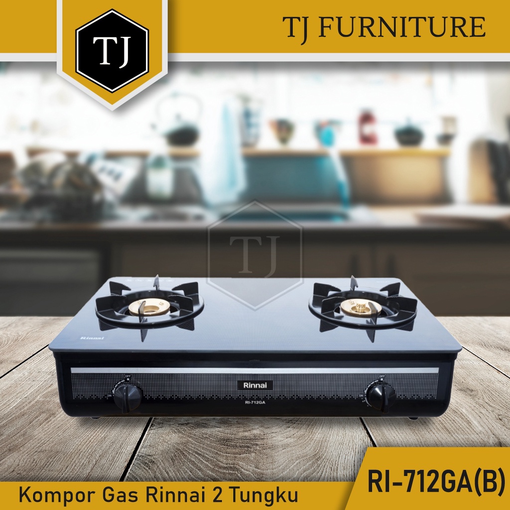 Jual Rinnai Kompor Gas Tempered Glass 2 Tungku RI 712 GA B / RI 712 GA ...