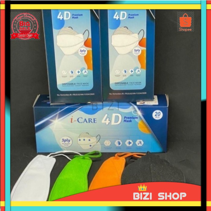 Jual Masker 4D Kf94 EVO 3PLY KF 94 EVO PLUSmed + convex Warna cerah isi ...