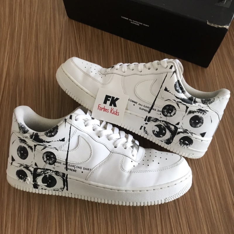 Jual AIR FORCE 1 LOW SUPREME x CDG COMME DES GARCONS WHITE 07 white black Shopee Indonesia