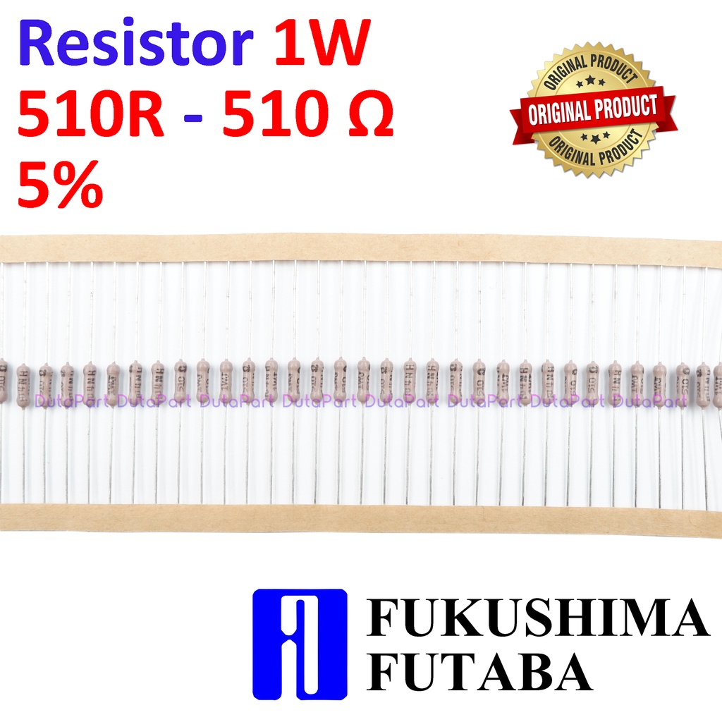 Jual Resistor 510R Ohm 1 Watt 5% ORIGINAL FUTABA 1W 510 R HIGH QUALITY ...