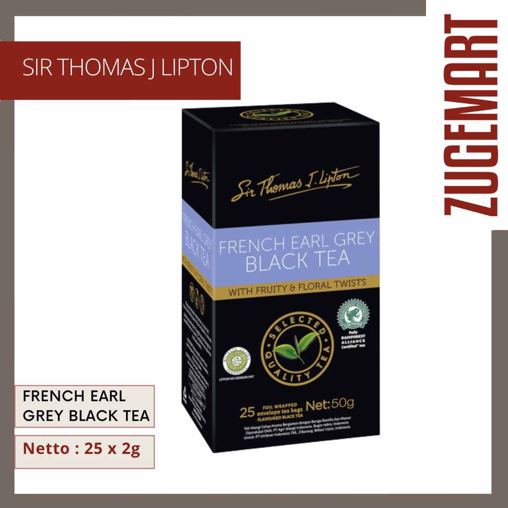 Jual Premium Tea Lipton Sir Thomas / Teh Lipton French Earl Grey STL ...