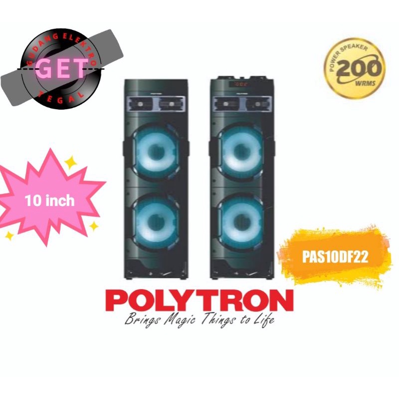 Jual Speaker Aktif Polytron Pas10df22 [10 Inch Double Woofer] Bluetooth