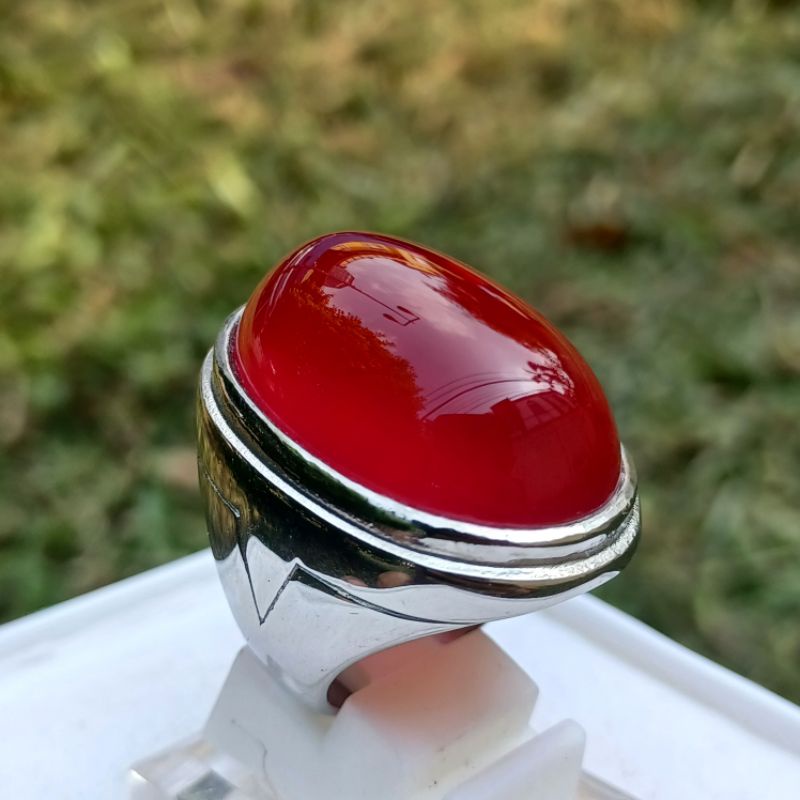 Jual CINCIN BATU AKIK RED BARON NATURAL SIZE JUMBO | Shopee Indonesia