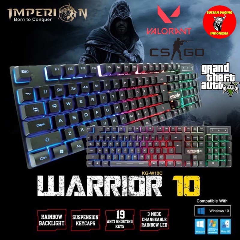 Jual KEYBOARD GAMING RGB IMPERION WARRIOR 10 KG-W10C/ KEYBOARD RGB ...