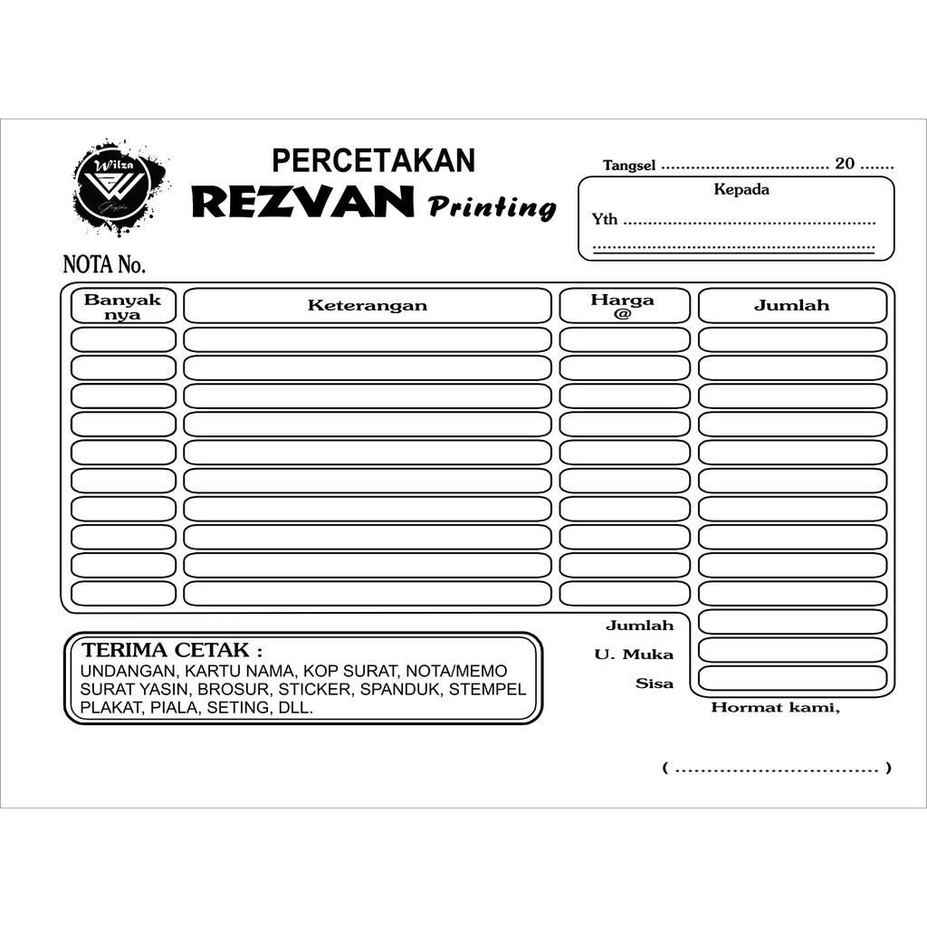 Jual Cetak Nota 1 Rim Rangkap Custom Ncr Invoice Bon Surat Jalan Dan Kwitansi Shopee 8970