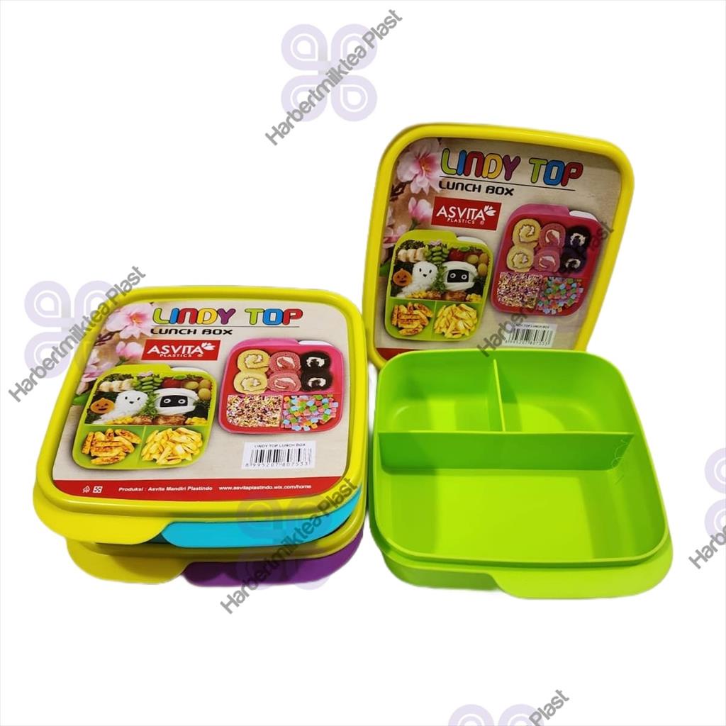 Jual Kotak Makan Plastik Sekat 3 Lindylunch Boxtempat Makan Sekat 3 Asvita Shopee Indonesia 9949