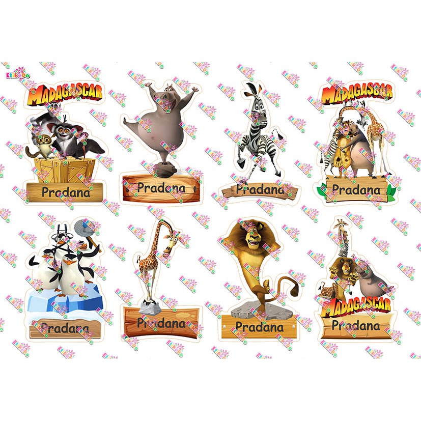 Jual LABEL NAMA MADAGASCAR 32 STIKER - ANTI AIR/ROBEK/LUNTUR-4 Nama ...