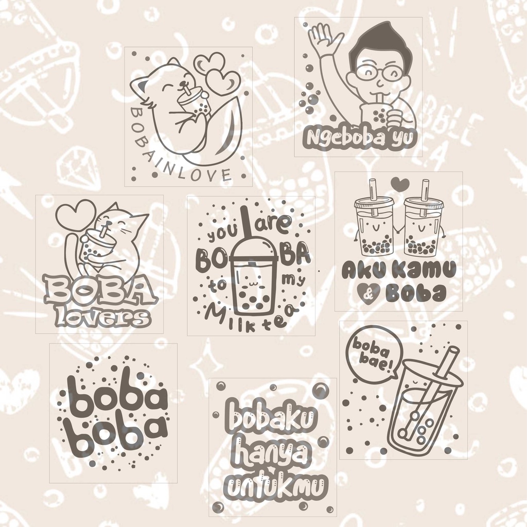 Jual Stiker Cup Boba Isi 100 Pcs Shopee Indonesia 7647