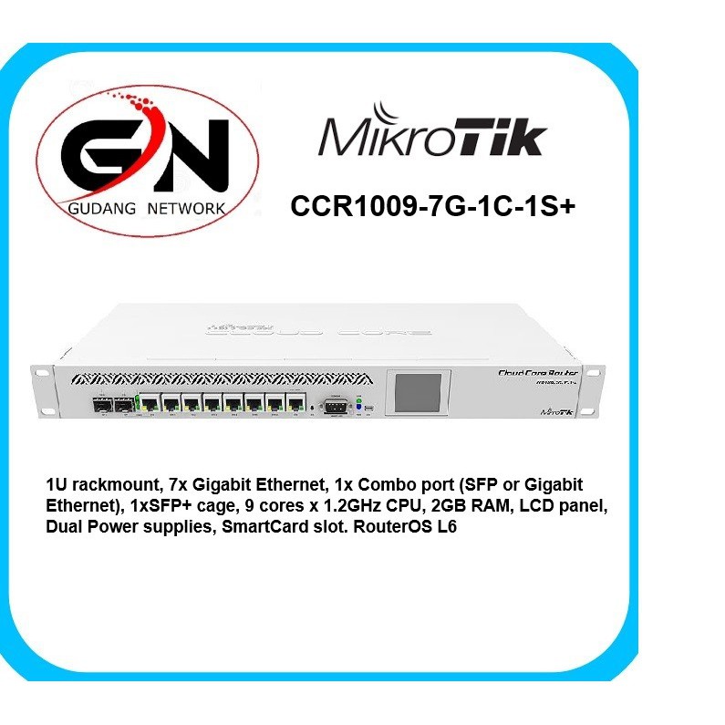 Jual MIKROTIK Cloud Core Router CCR1009-7G-1C-1S+ , 7 Port Gigabit SFP ...