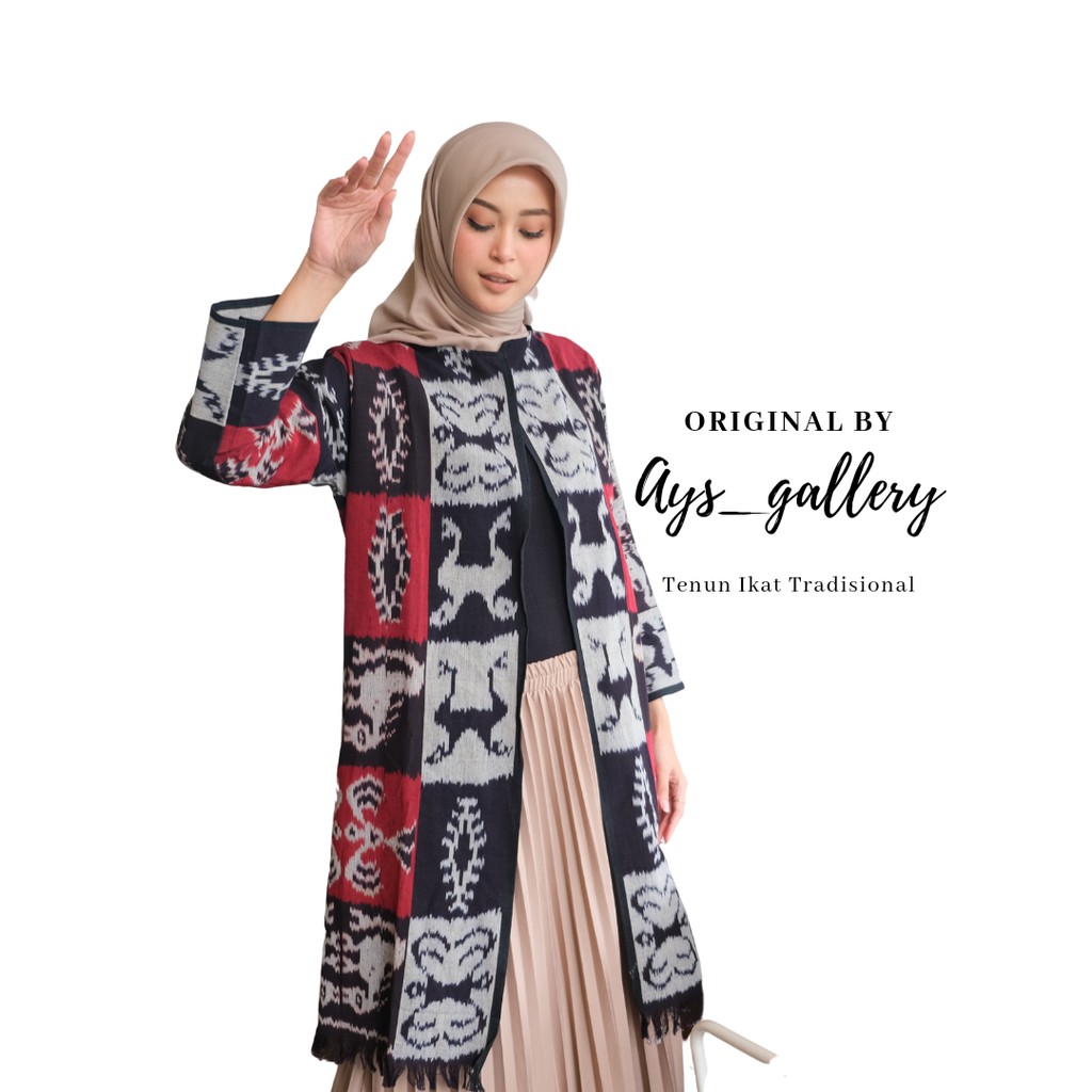 Jual LONG OUTER TENUN IKAT TRADISIONAL ASLI MURAH (SERI RUMBAI ETNIK ...