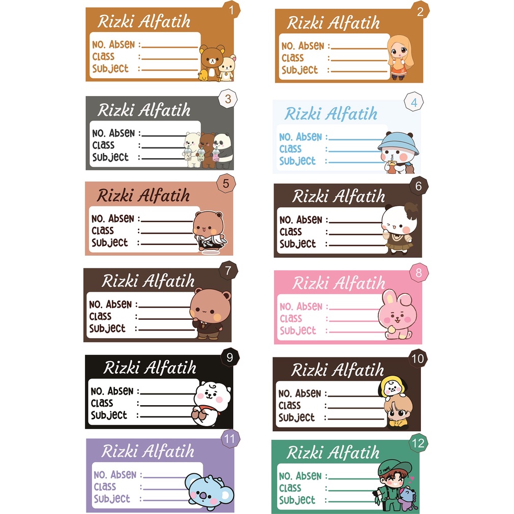 Jual Stiker Label Buku Karakter | Shopee Indonesia