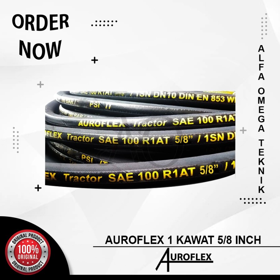 Jual SELANG HIDROLIK AUROFLEX 1 WIRE 5/8 INCH HYDRAULIC HOSE 1 KAWAT 5/ ...