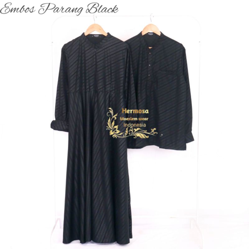 Jual GAMIS EMBOS SET KEMEJA EMBOS MOTIF BATIK HITAM | Shopee Indonesia