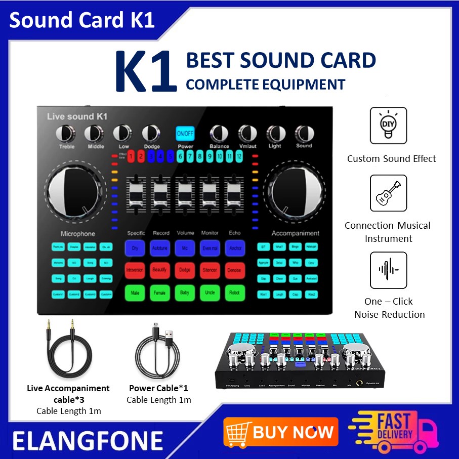 Jual Soundcard K Live Audio Mixer Sound Card K Bluetooth Recording