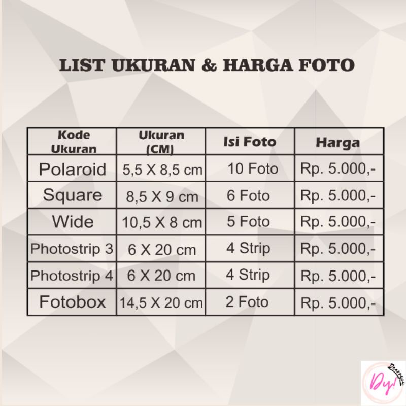 Jual [PAKET] Cetak Foto Polaroid Square Wide Fotobox Photo Strip/Foto