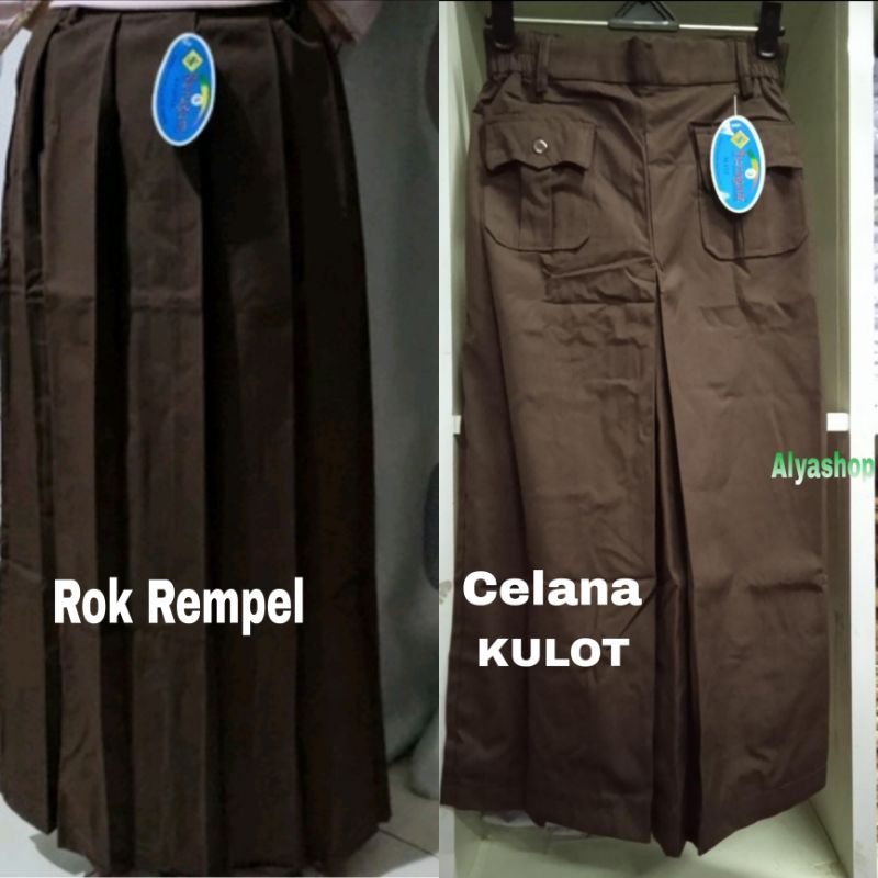 Jual Rok Pramuka Panjang REMPEL dan KULOT COKLAT Merk SERAGAM | Shopee ...