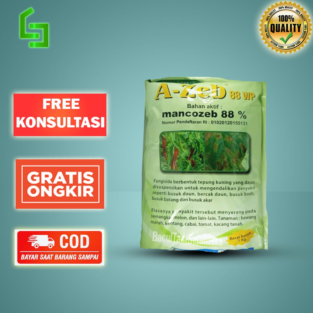 Jual A-ZEB AZEB A ZEB 88 WP 500 GRAM FUNGISIDA BUSUK DAUN BERCAK DAUN ...