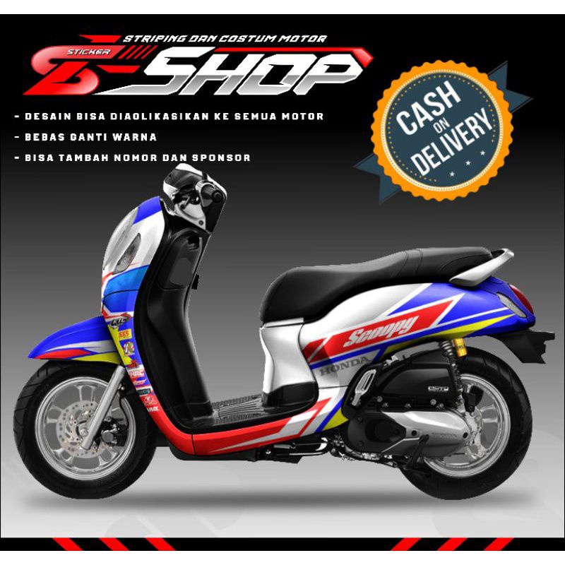 Jual stiker decal variasi motor Honda scopy new motip terbaru | Shopee ...