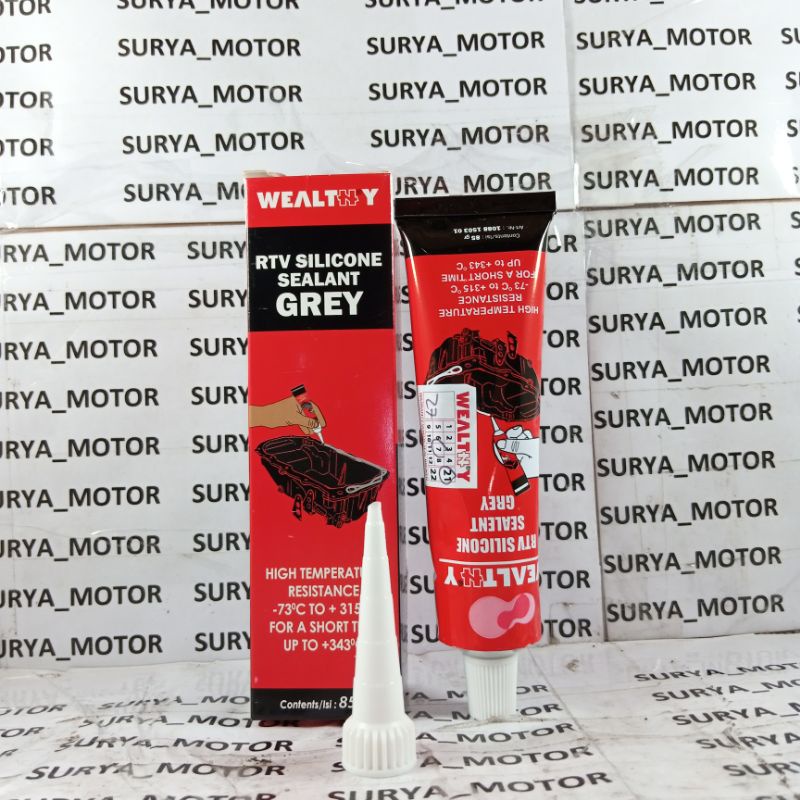 Jual LEM WEALTHY RTV SILICONE SEALANT GREY 85gr | Shopee Indonesia